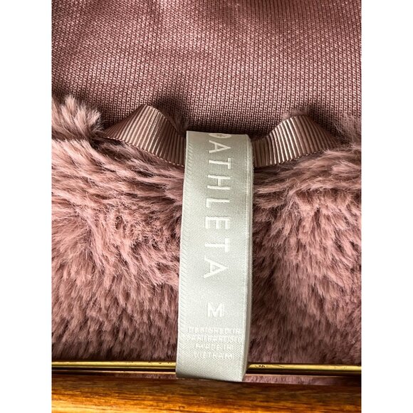 Athleta Triumph Rose Pink Luxe Shine Women Sherpa Lined Hoodie Jacket, Medium - Picture 3 of 16